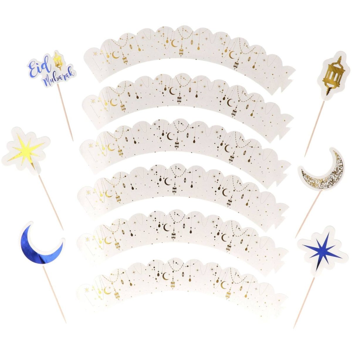 Eid Mubarak Cupcake Toppers 8,5cm 12st