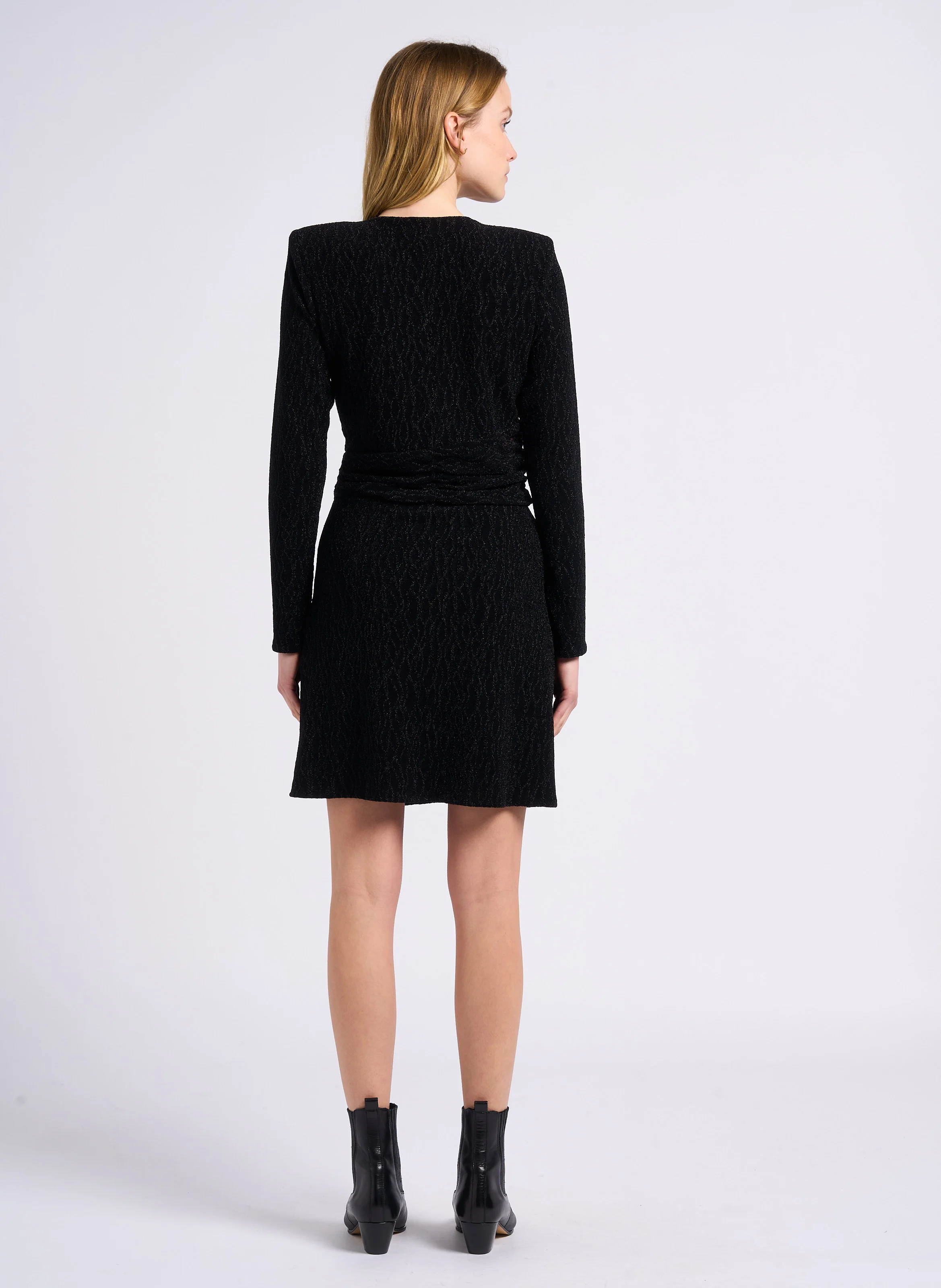 CADIX - Robe courte col V| Noir