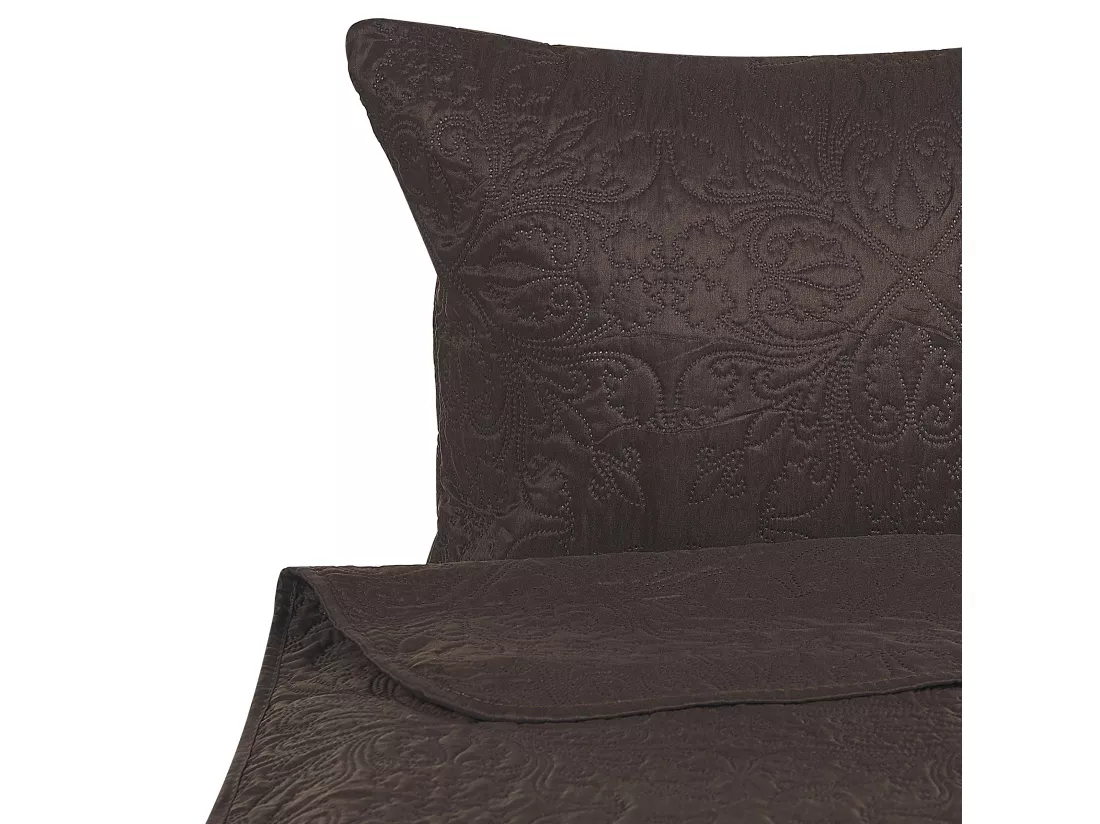 Couvre-lits avec coussins RAYEN 160 x 220 cm Marron