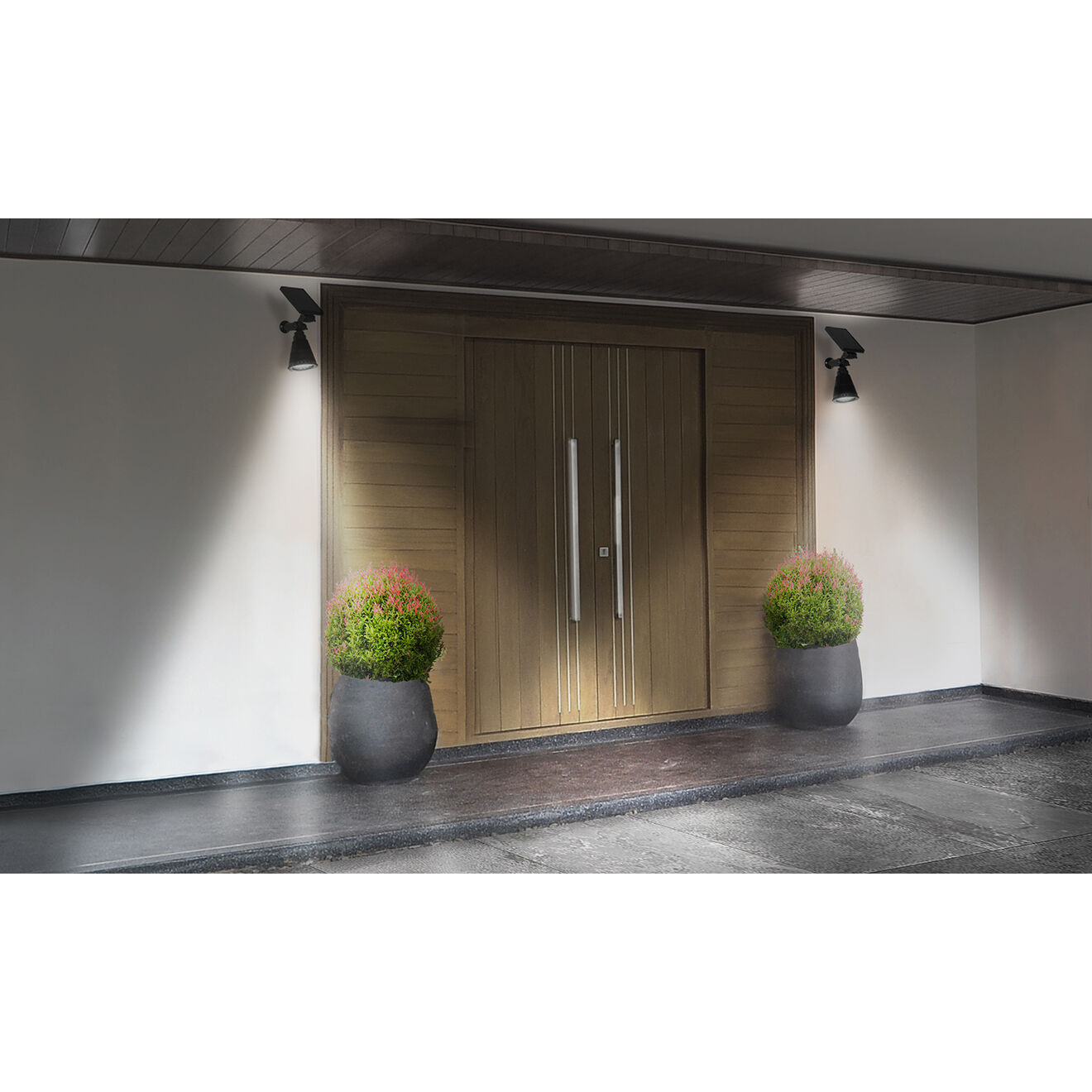 Pratik Garden 2 Spots Solaires 2-en-1 noirs - 12xD.9 cm