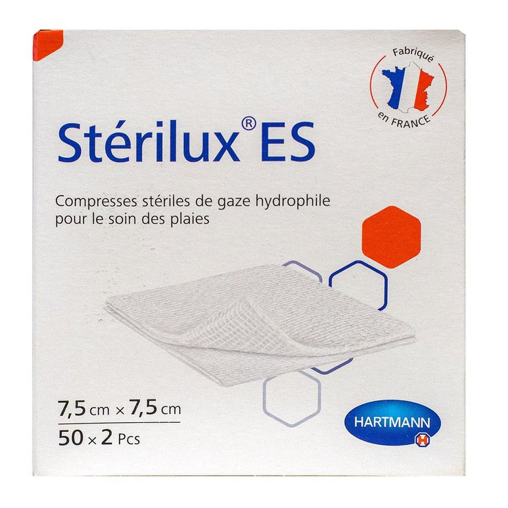 Sterilux ES compresses gaze stériles 7,5cm x 7,5cm