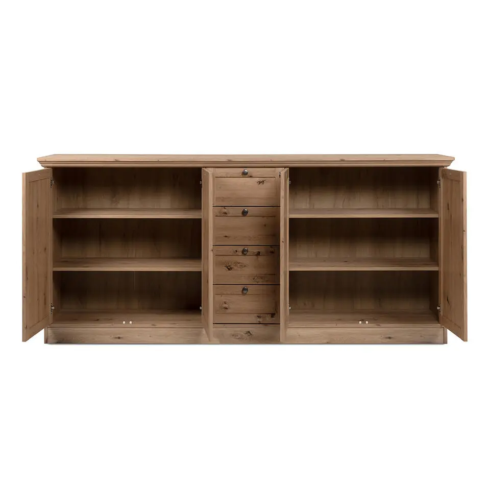 CALICOSY - Buffetkast met 4 deuren en 4 lades TIMBER - Eik - 40x200x90 cm