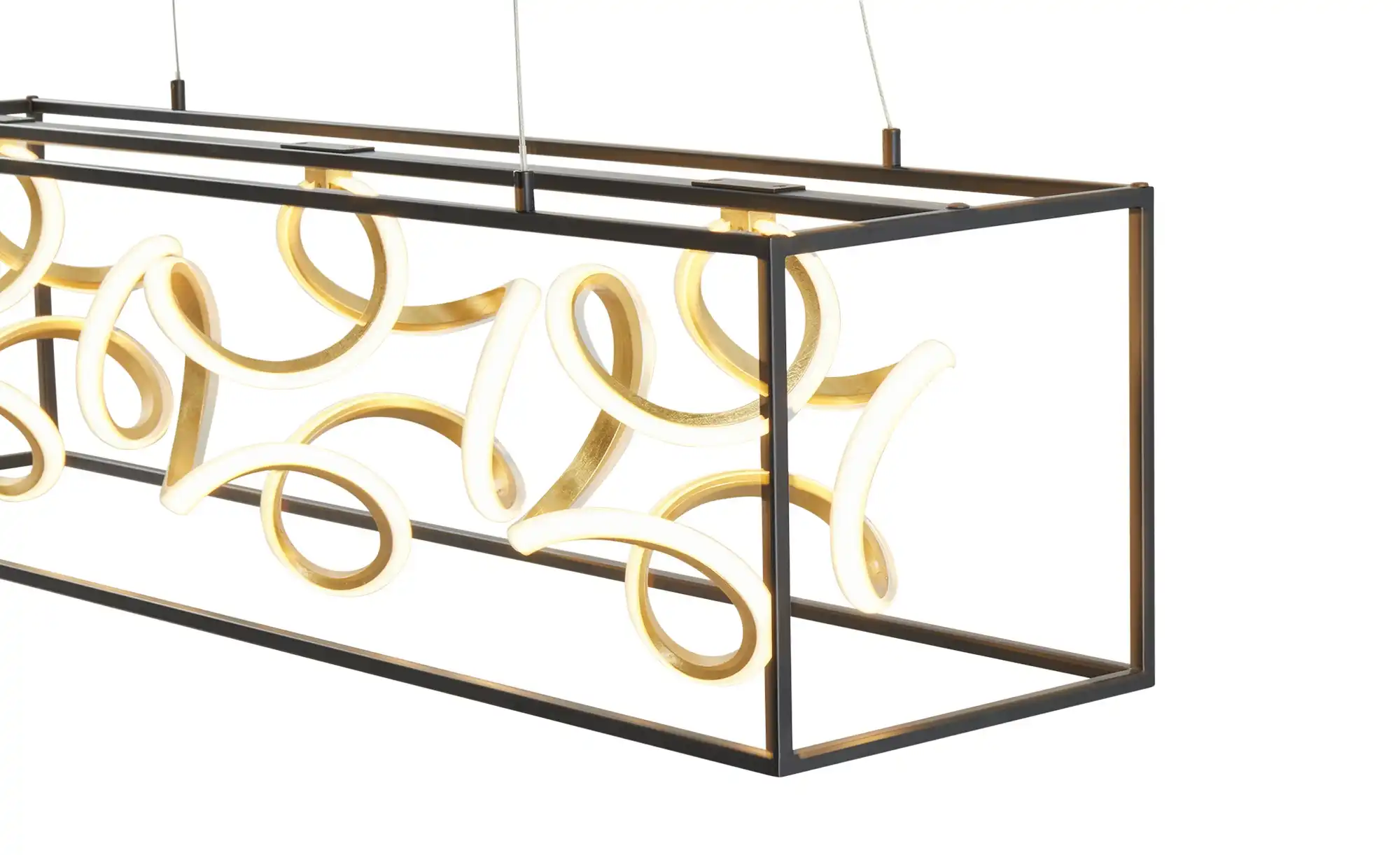 Fischer-Honsel LED-Pendelleuchte, schwarz/blattgold-optik