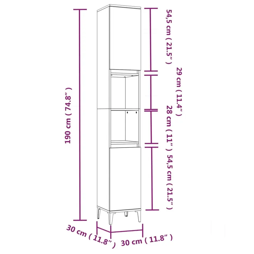 vidaXL - Badkamerkast - Wit - Bewerkt hout