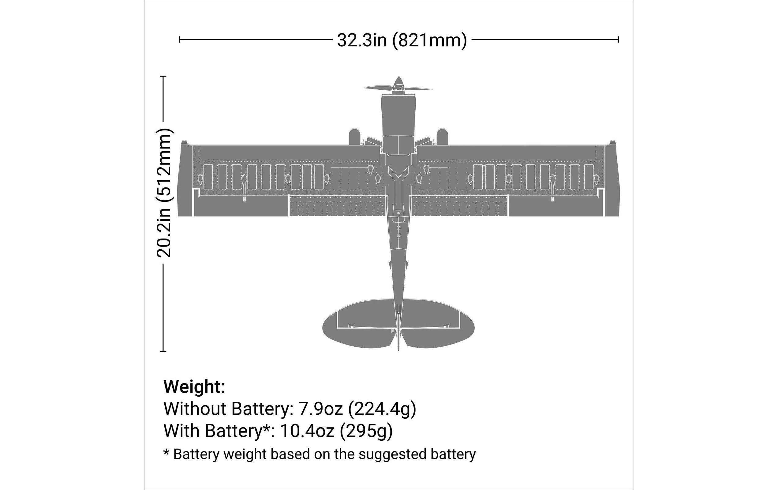 Motorflugzeug Micro Srappy 800 mm EP AS3X & SAFE, BNF Basic<br>Flugmodell im UMX Format