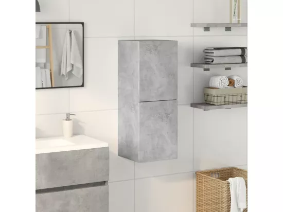 Armoire de salle de bain suspendue gris béton bois d'ingénierie