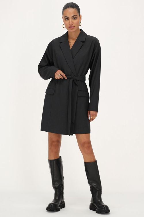 Grijze blazer jurk met reverskraag