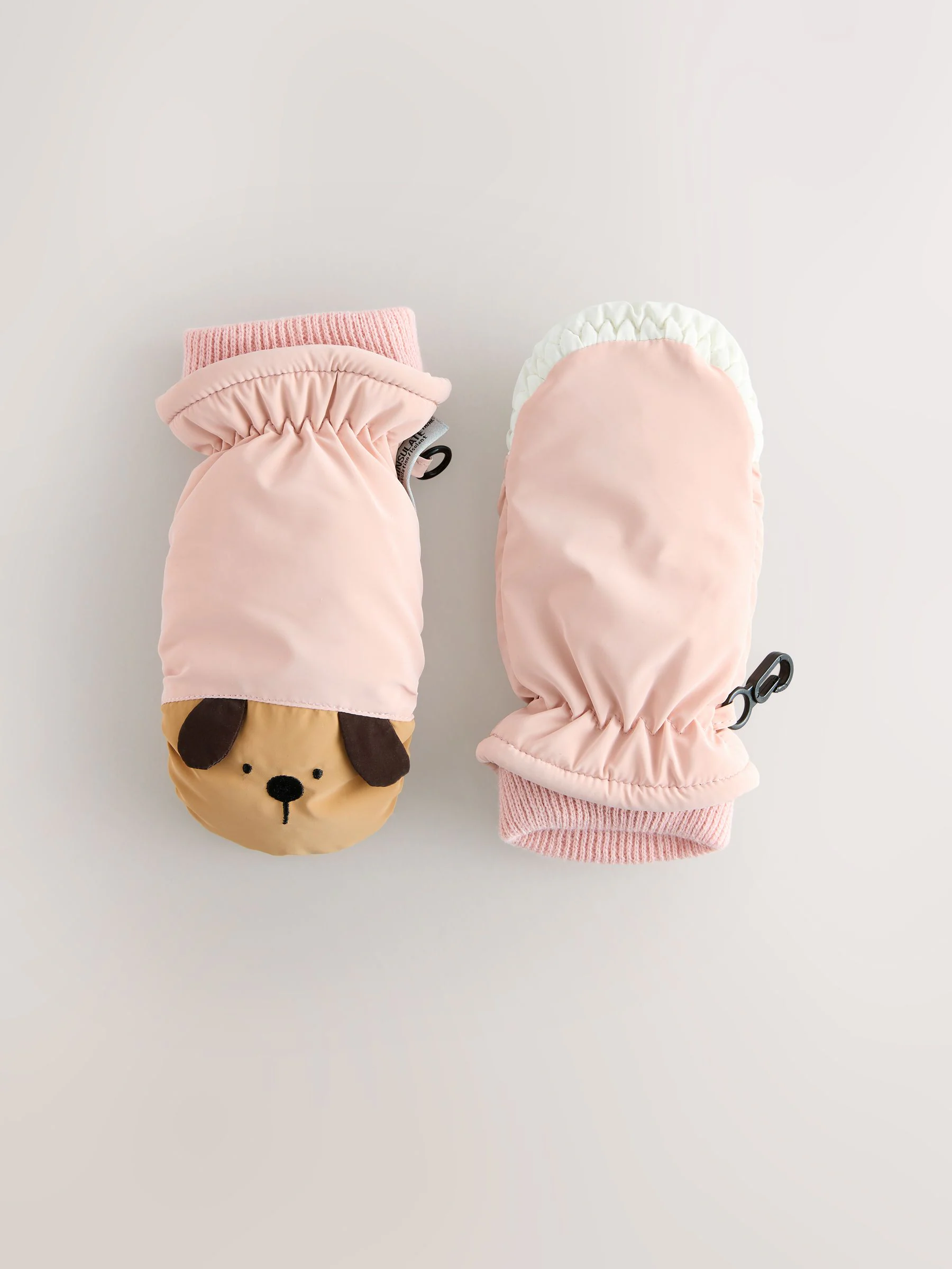 Roze/crème figuurtje - Skiwanten (3mnd-6jr)