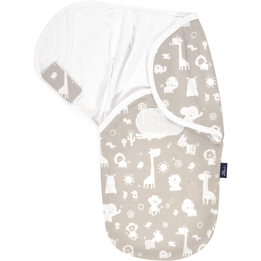 Alvi® Wickeltuch Harmonie Zootiere taupe