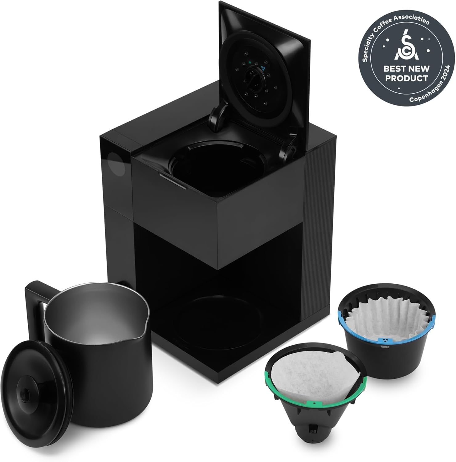 Fellow Aiden Präzisions-Kaffeemaschine - Thermoskaraffe für 10 Tassen, integrierte Brühhilfe, Terminplanung, abnehmbarer Wassertank, Mattschwarz