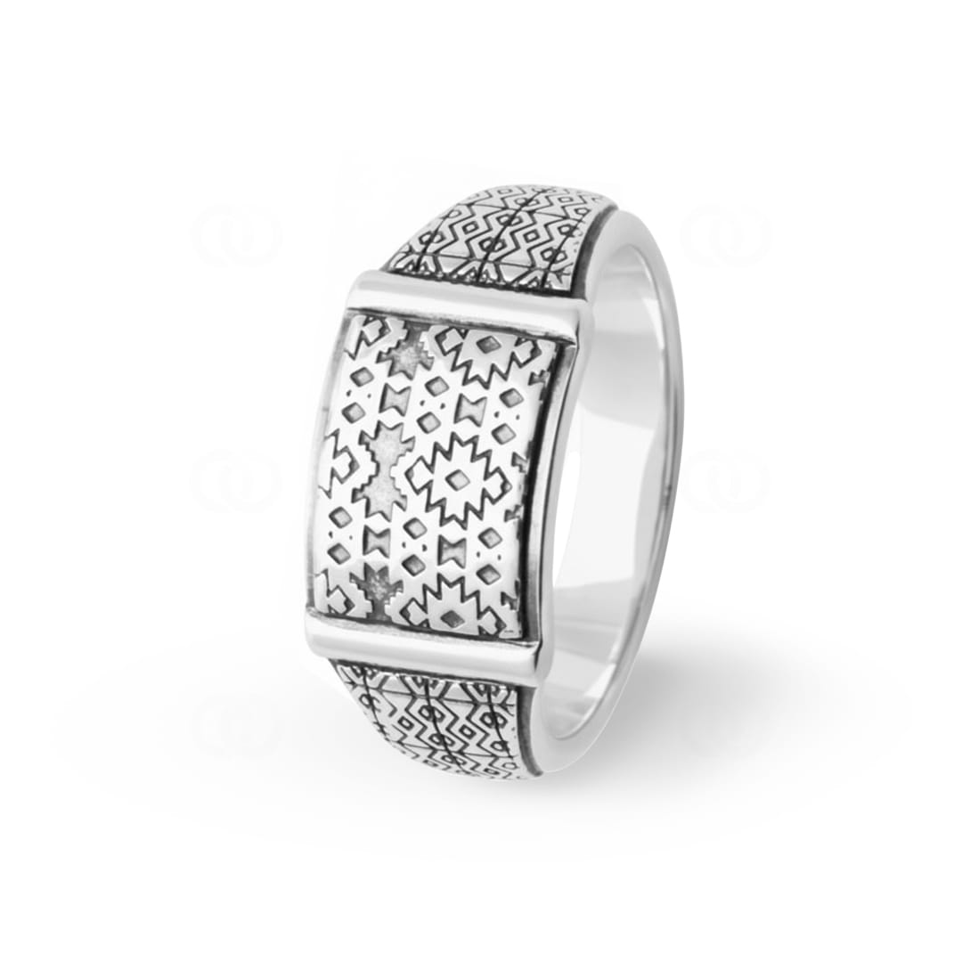 Herrenring Quantum 925 Silber mit Muster