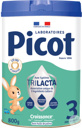 Picot Croissance Nature Lait 3ème Âge Pot 800g