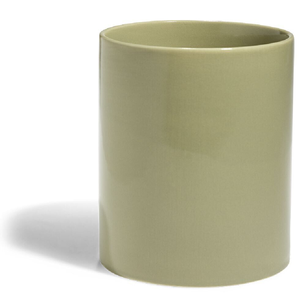 Pot de conservation 1,1L grès carreau de ciment couvercle bambou Ø12xH14,5cm