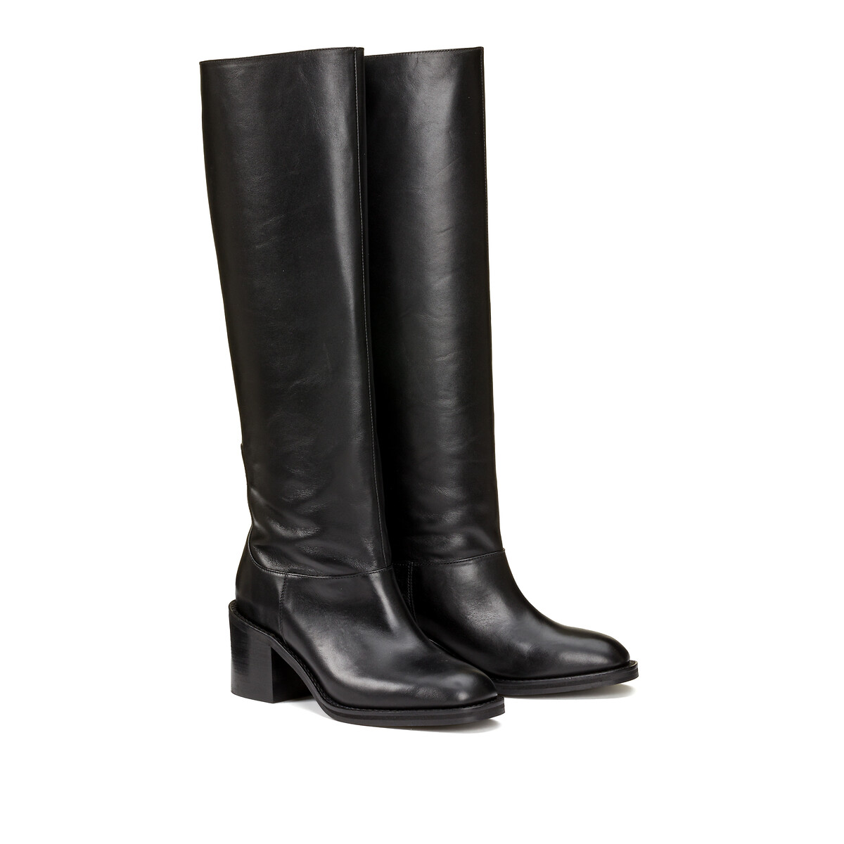 COLEÇÕES LA REDOUTE<br>Botas de equitação em couro, Assinatura LUDIVINE