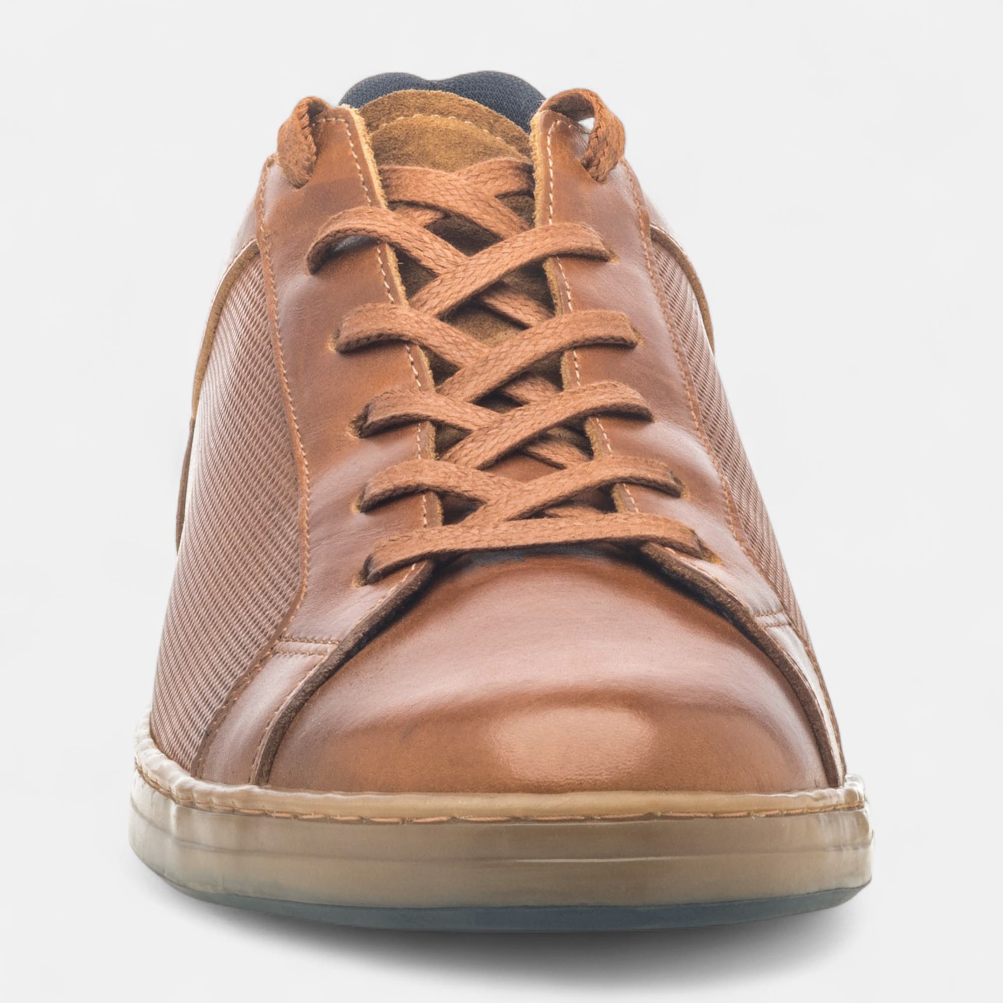 Baskets basses Homme en cuir cognac