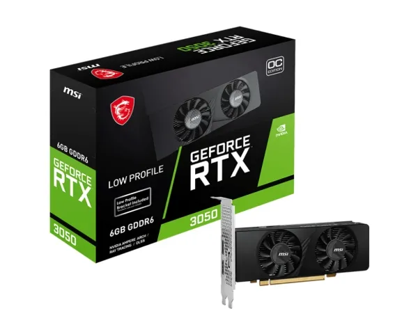 MSI GeForce RTX 3050 LP 6G OC - grafikkort - GF RTX 3050 - 6 GB GDDR6 - PCIe 4.0 x16 lavprofil - 2 x HDMI, DisplayPort
