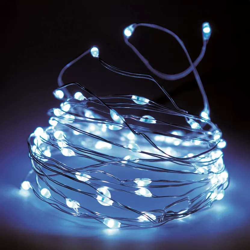 Guirlande lumineuse 24 m 240 Micro LED Fil d'argent Blanc froid