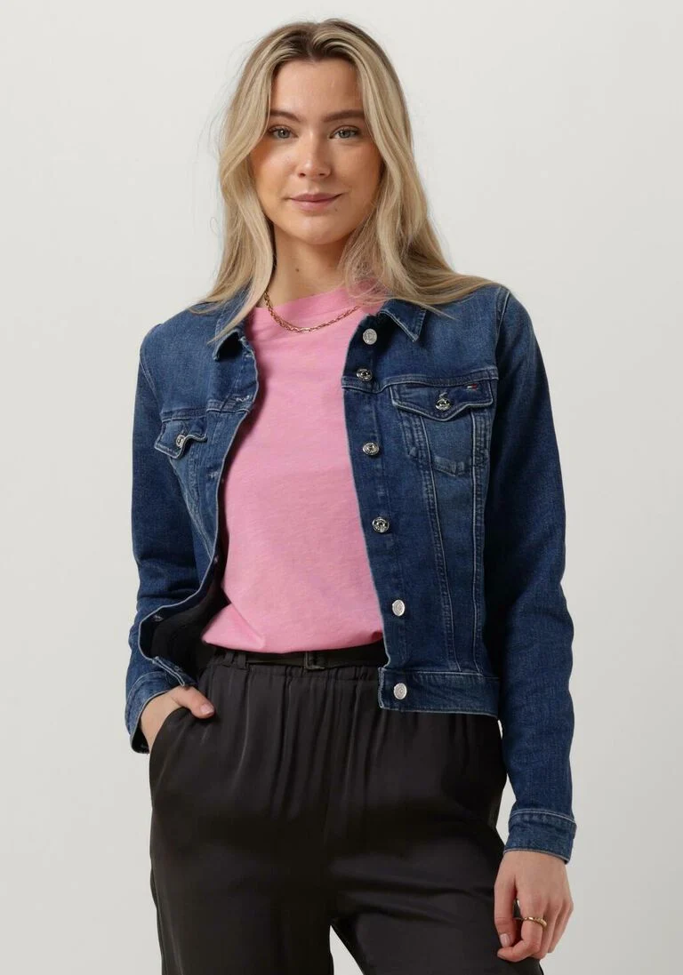 TOMMY HILFIGER blauwe tommy hilfiger spijkerjas dnm slim jacket suki