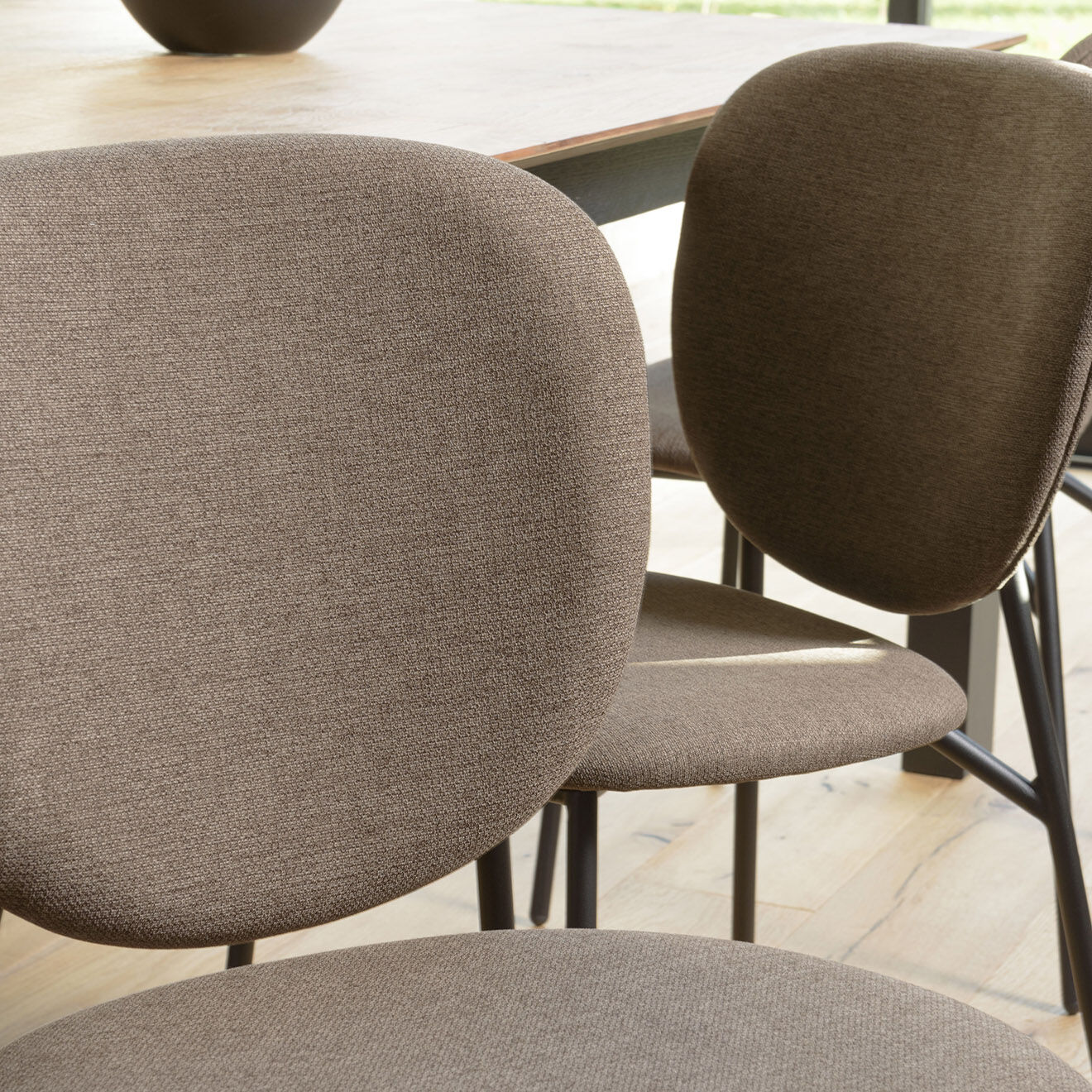 Macabane 2 Chaises en Tissu Tom marron - 48x56x83 cm