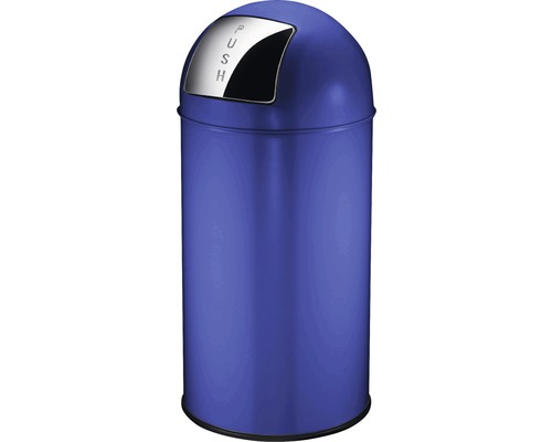 EKO Pushcan 40L Blauwe Prullenbak met Pushdeksel