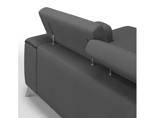 DIVANI.STORE - Canapé d'angle fusion gauche anthracite 4 places