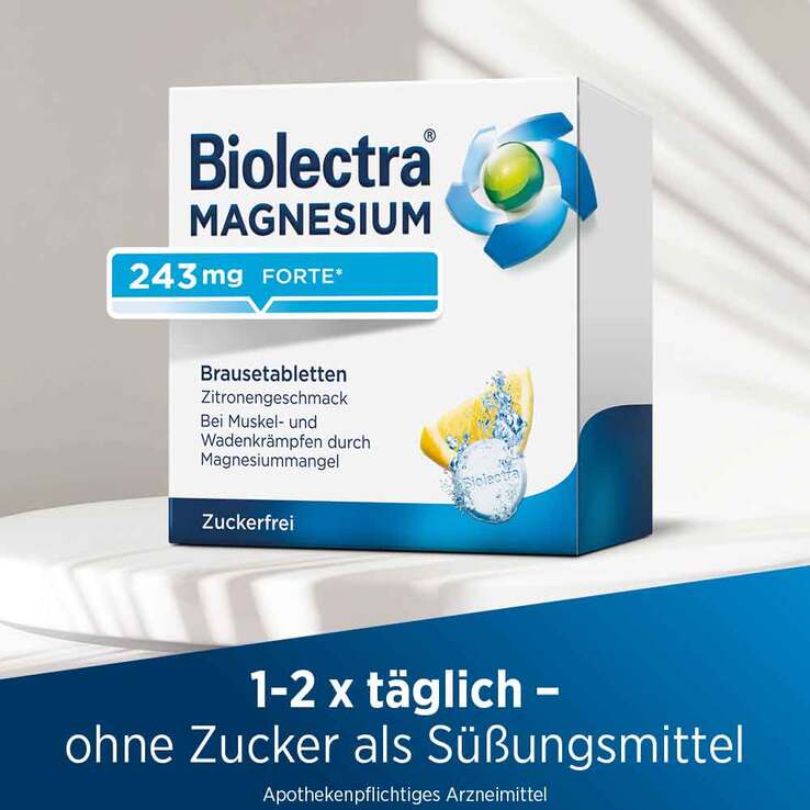 Biolectra® MAGNESIUM 243 mg forte Brausetabletten Zitronengeschmack, 60 St
