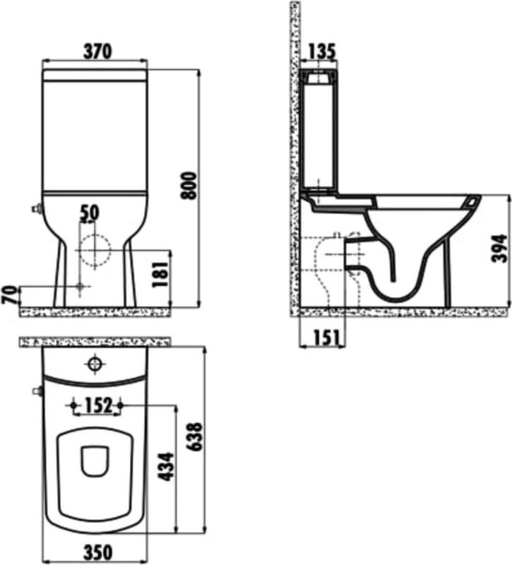 Boss & Wessing - Lara - Toiletpot Staand - Wit - Keramiek