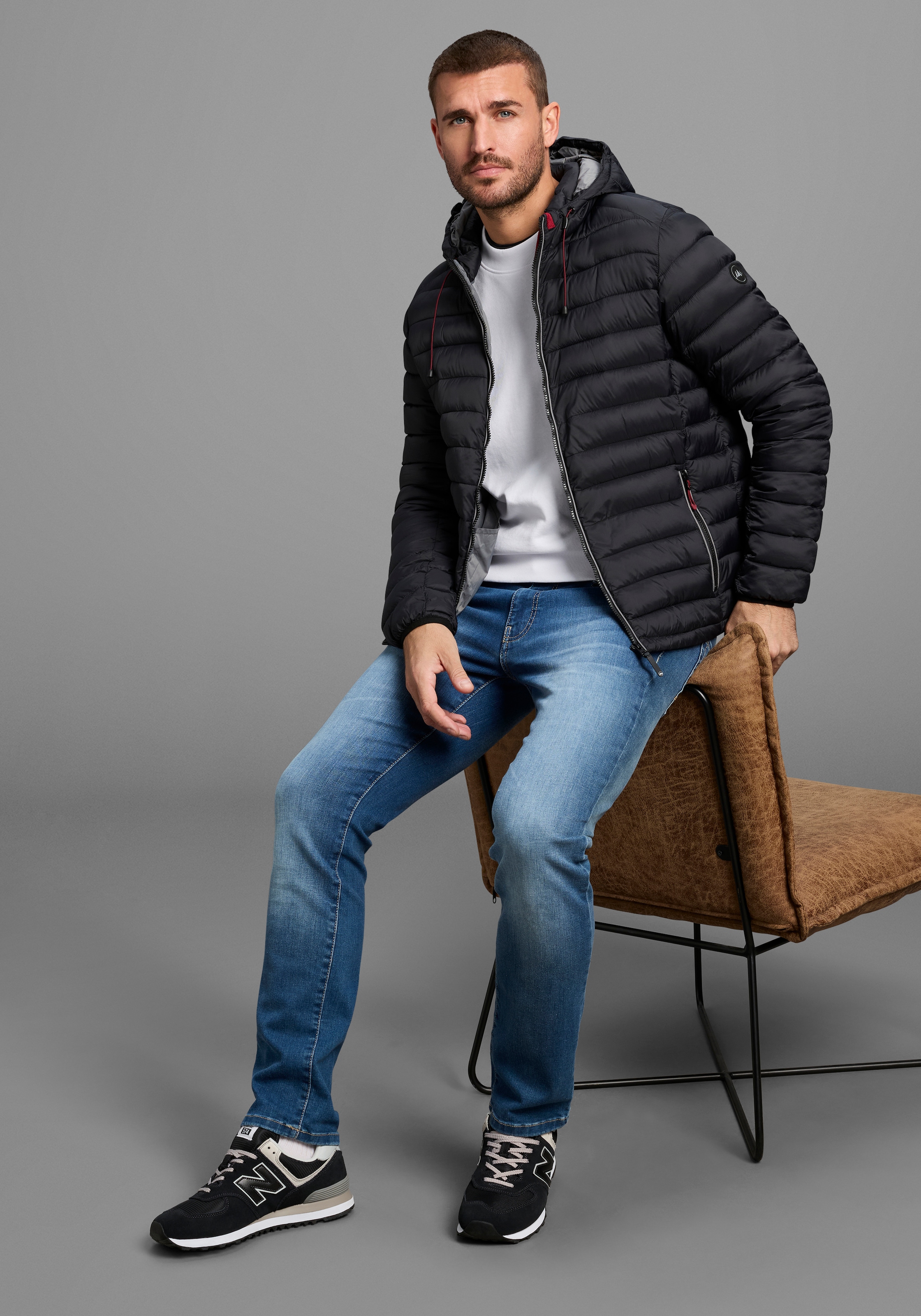 Polarino Steppjacke mit Kapuze Atmungsaktiv, winddicht, wasserabweisend