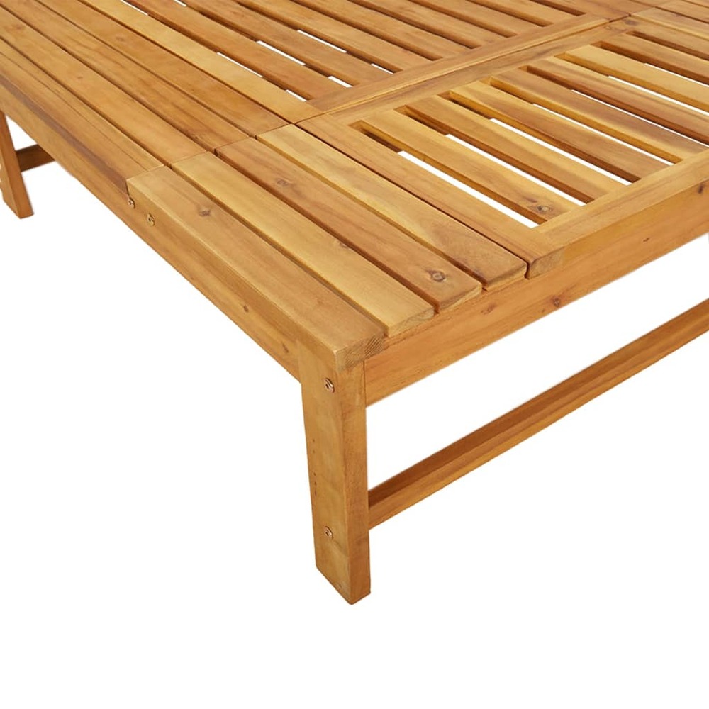 Transat chaise longue bain de soleil lit de jardin terrasse meuble d'extérieur et coussin/oreiller gris foncé bois massif aca