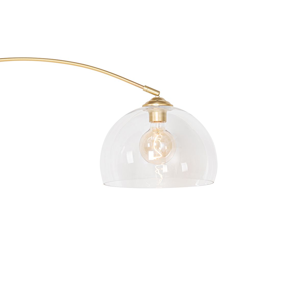 Smart booglamp messing met helder glas incl. Wifi G95 - Arc