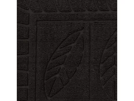 Tapis d'entrée demi-lune - 45 x 75 cm - Feuilles - Noir