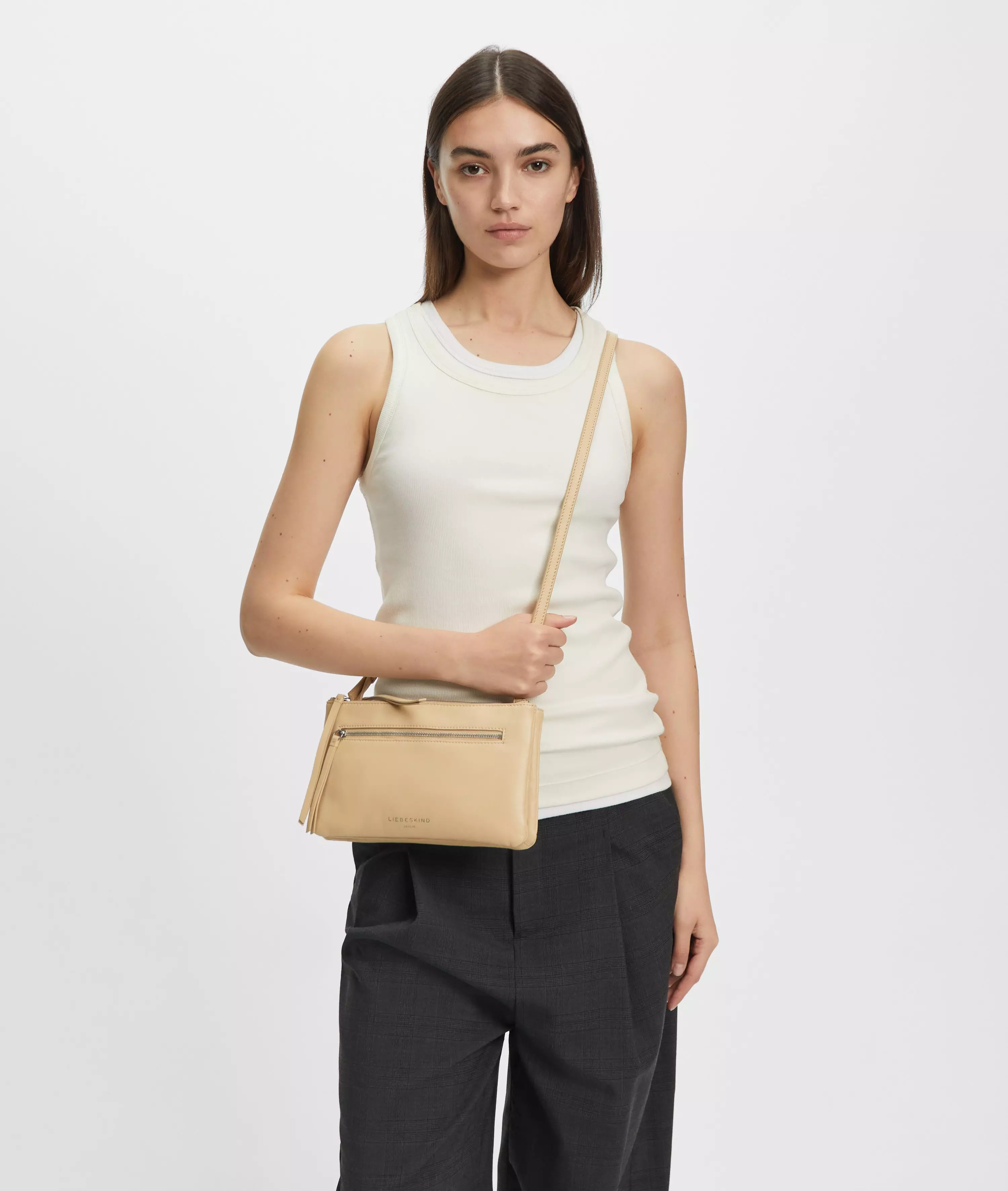 Crossbody Handy shoulder bag made from soft sheepskin