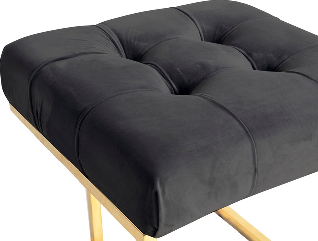 Kayoom Sitzhocker »Hocker Rare, Edler Touch durch goldenes Gestell« 1 Stk. tlg. eckig, samtweich, gesteppt, mit Zierknöpfen, Edelstahlgestell