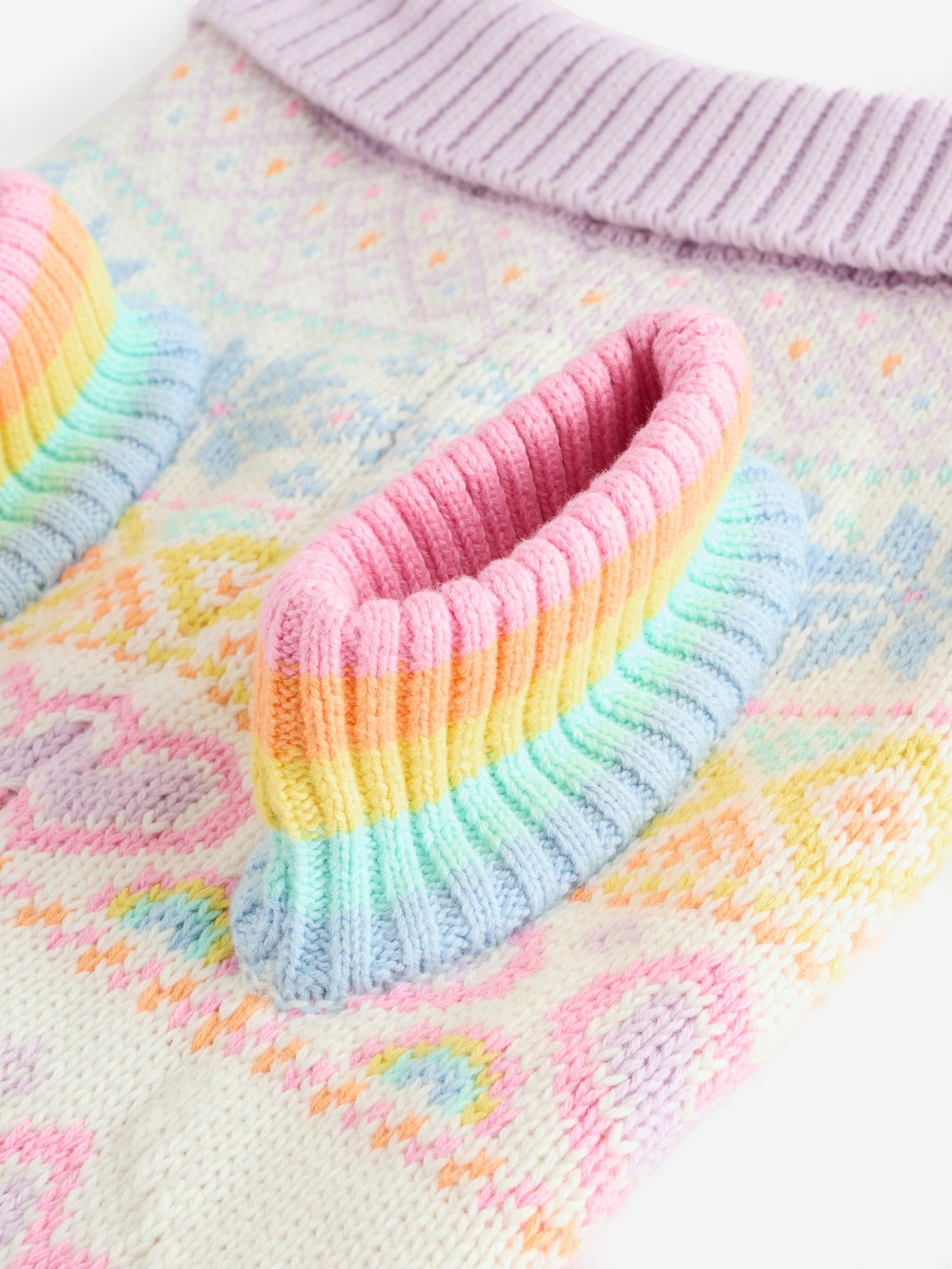 Pastelkleurige regenboogprint - Little Bird by Jools Oliver gebreide trui met dieren