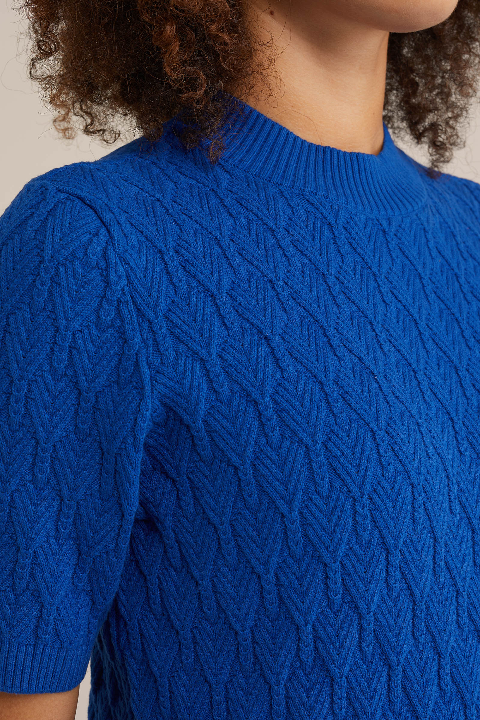 trui met structuur WE Fashion Kobaltblauw