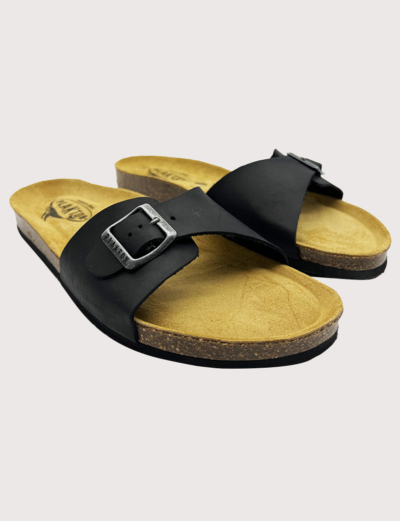 PLAKTON MULES HOMME SIMPLE BRIDE NOIR