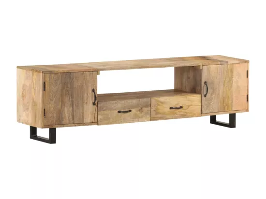 Meuble TV 160x30x45 cm Bois massif de manguier