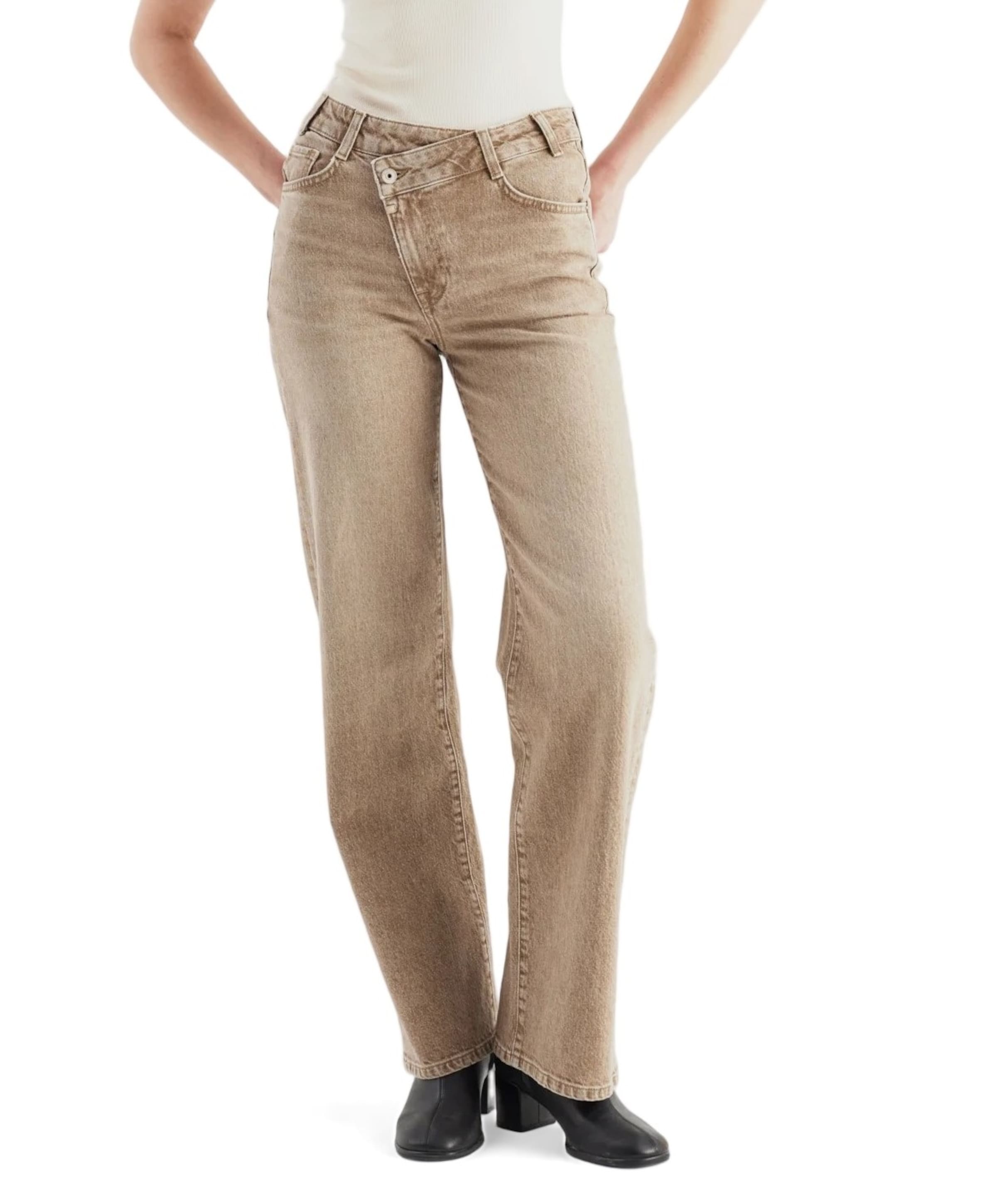 Cup of Joe Denim relaxed straight jeans dames jeans beige