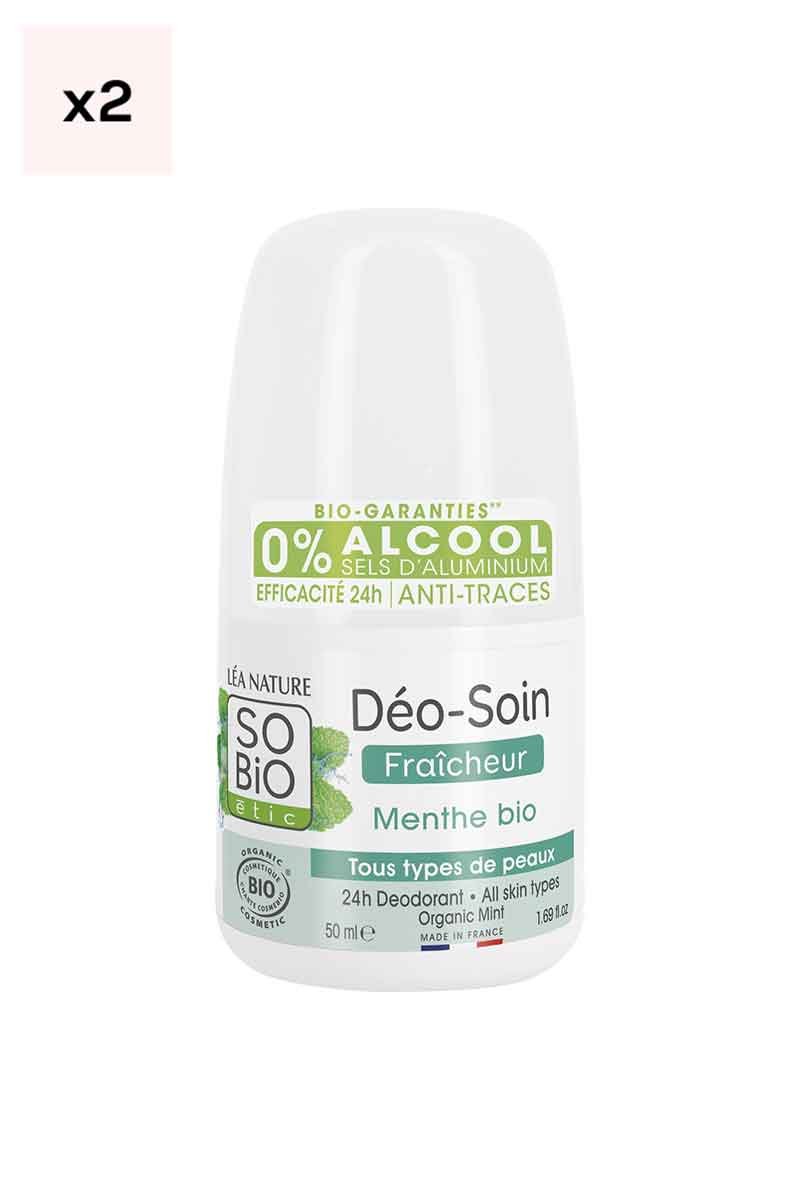 Déodorants roll-on fraîcheur bio - Menthe - 2 x 50 ml