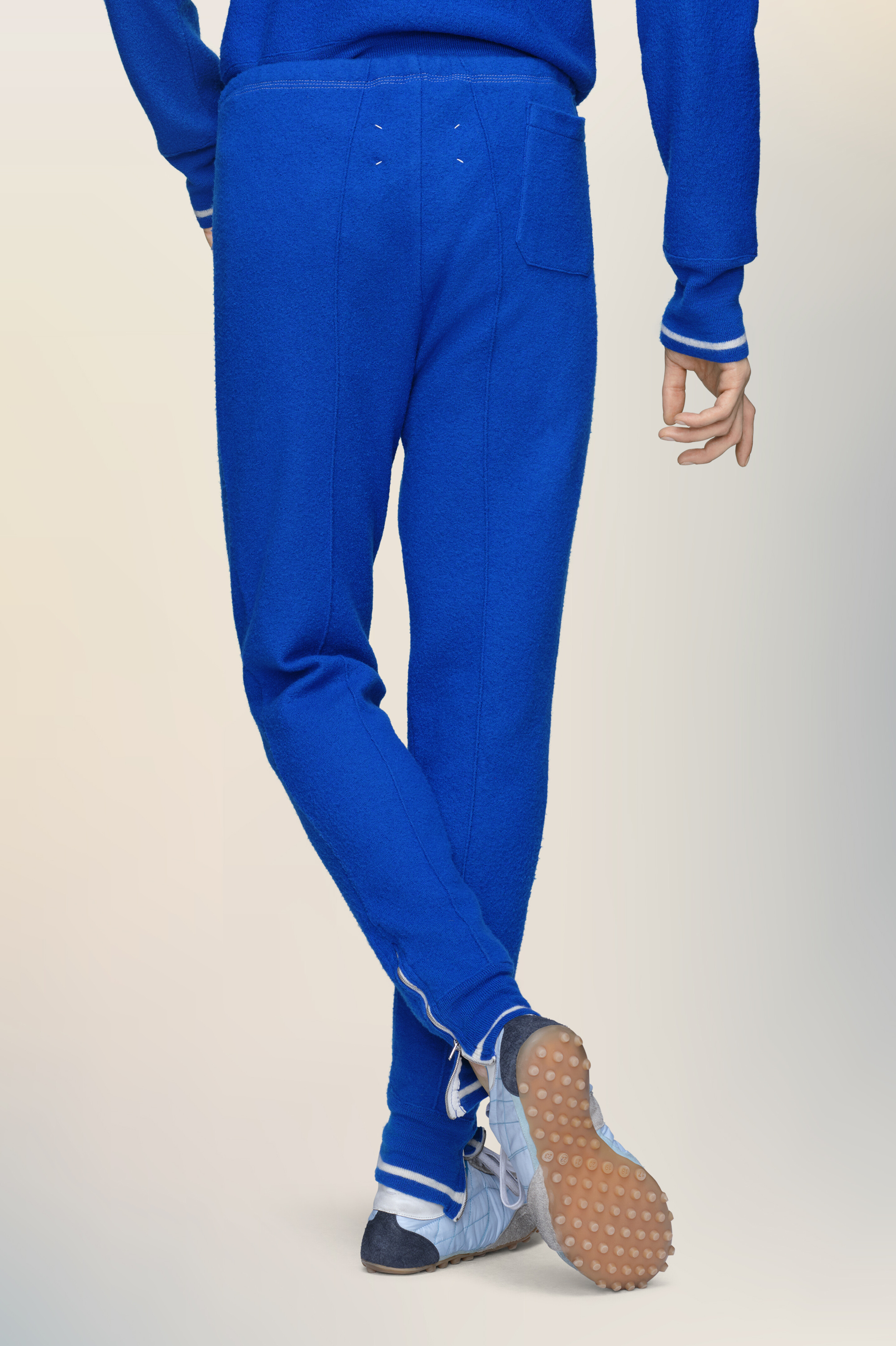 Pantalon de survêtement en laine bleu pour homme