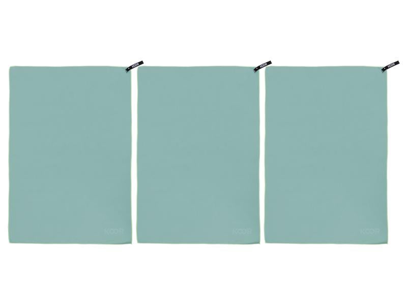 KOOR Handtuch Silva Verde 3er-Pack M 65 x 90 cm Outdoor-Badetücher mit Silber-Ionen Veredelung