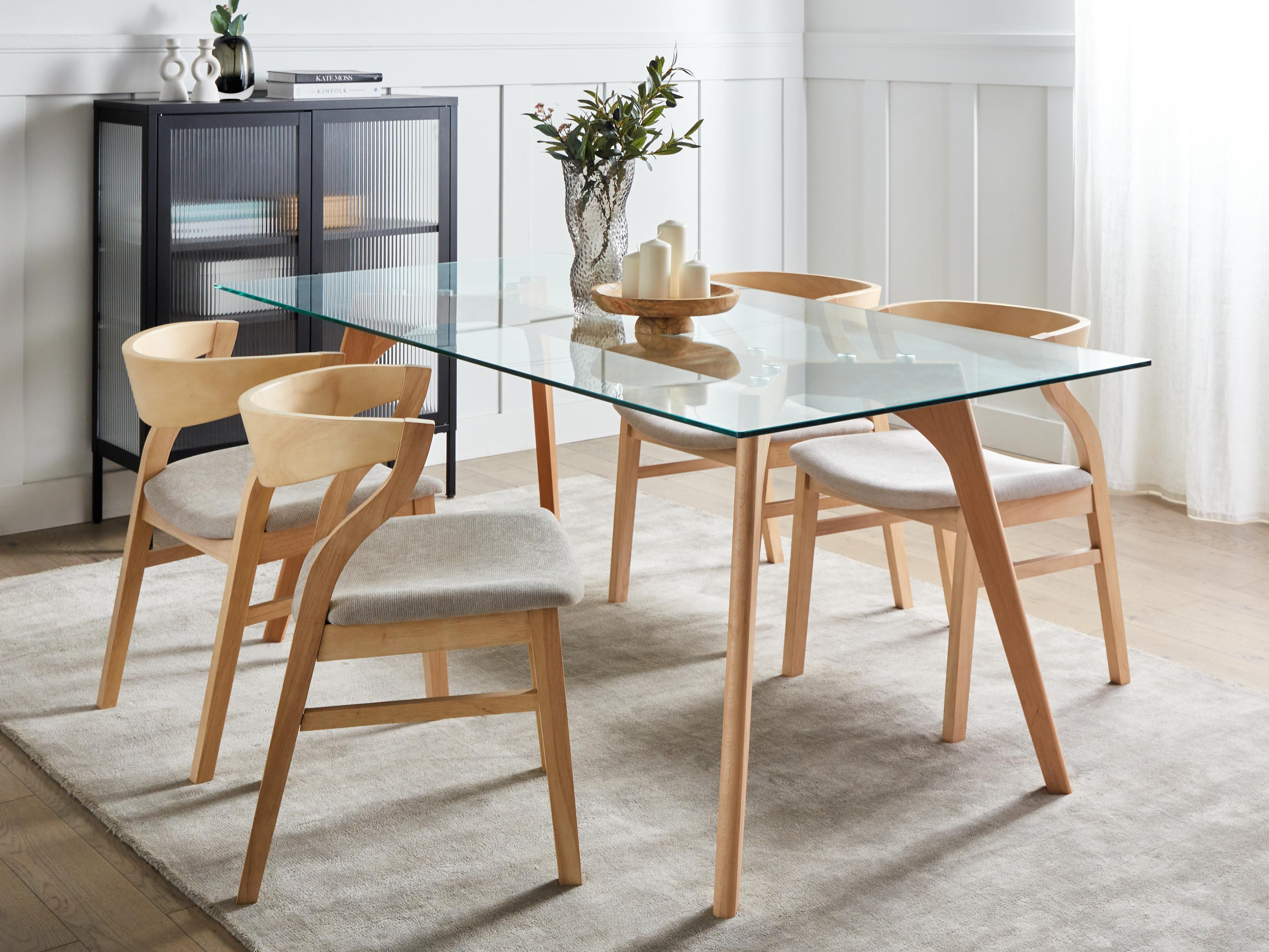 Eettafel HUDSON Transparant 90 cm Veiligheidsglas 180 cm