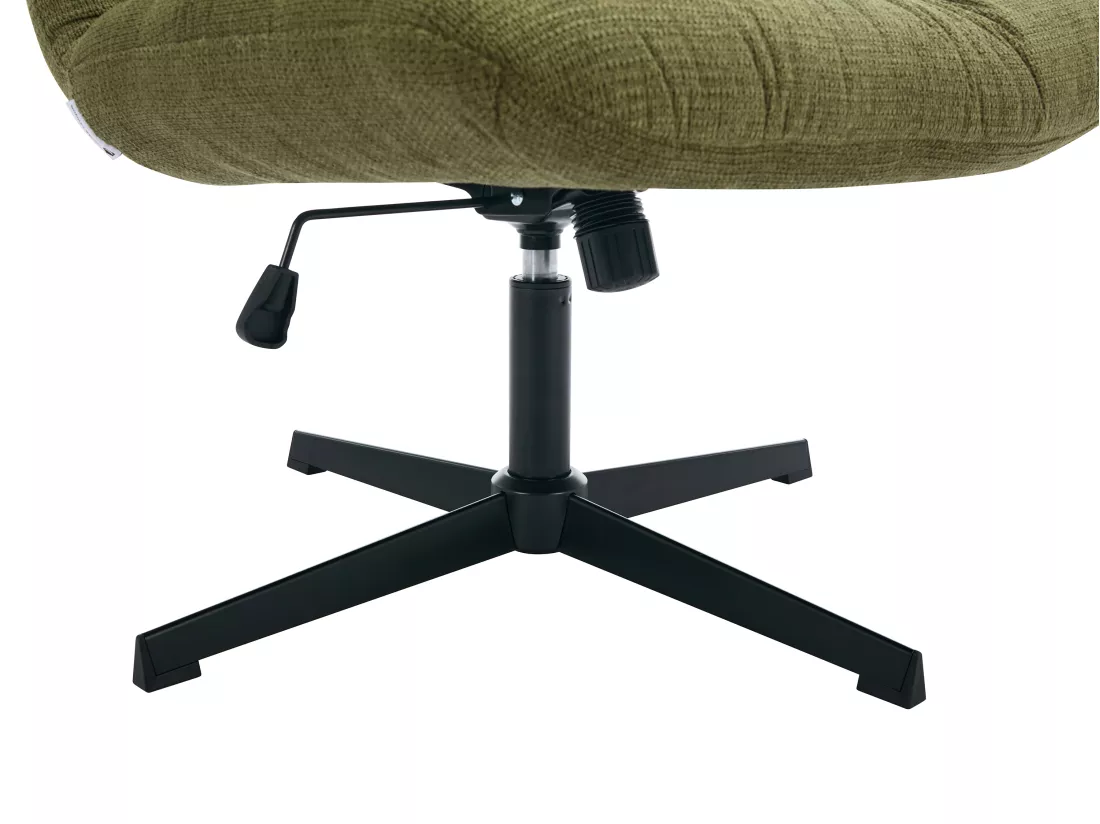 Fauteuil pivotant en tissu chiné vert SELENDO