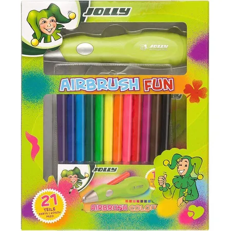 Jolly Airbrushset 12 Stifte, 7 Schablonen, 1 Airbrushgerät