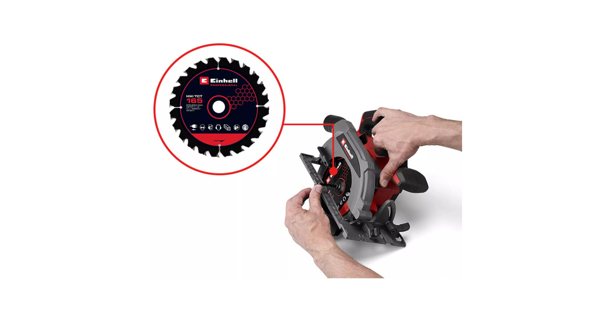 EINHELLProfessional Accu Handcirkelzaag TP-CS 18/165 Li BL - Solo  (Rood/zwart, Power X-Change, Accu en oplader niet inbegrepen)