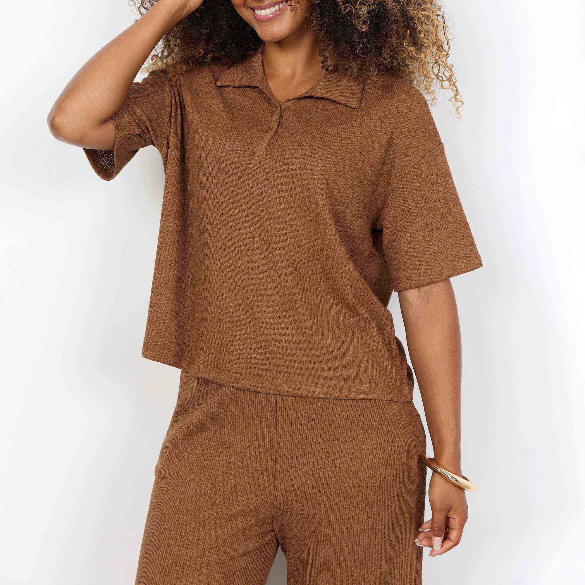 Polo Femme camel
