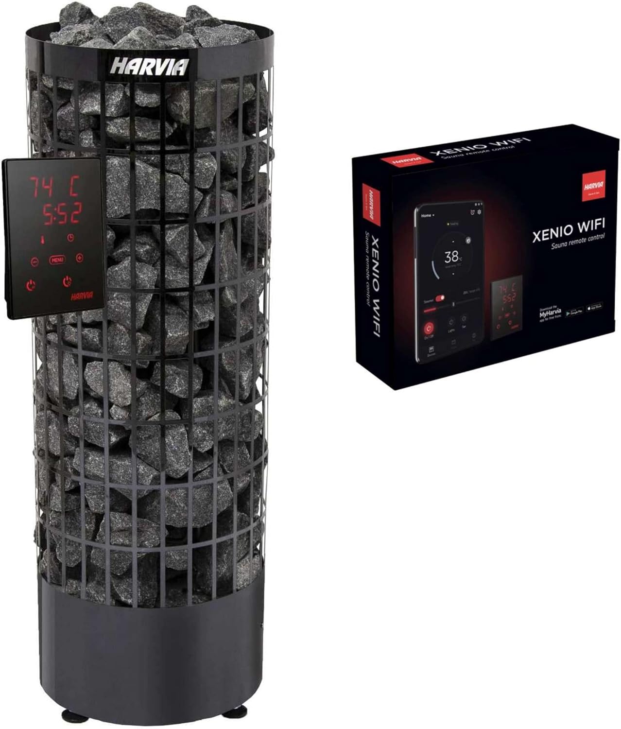 Harvia Cilindro XE 7 kW Black Steel Saunaofen mit Xenio Steuerung inkl. WiFi Paket