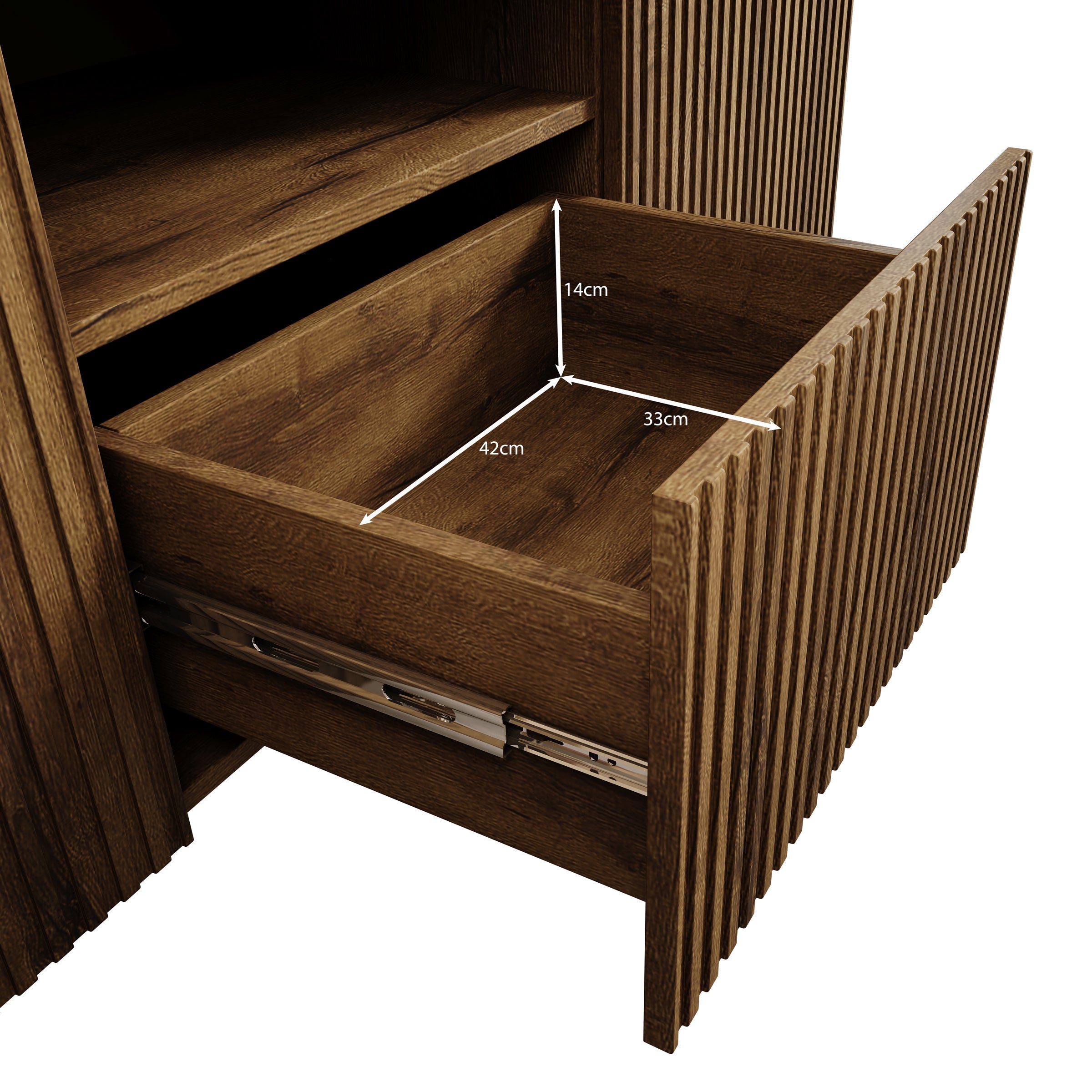 Meubella - Dressoir Tartagal - Donkerbruin eiken - 150 cm