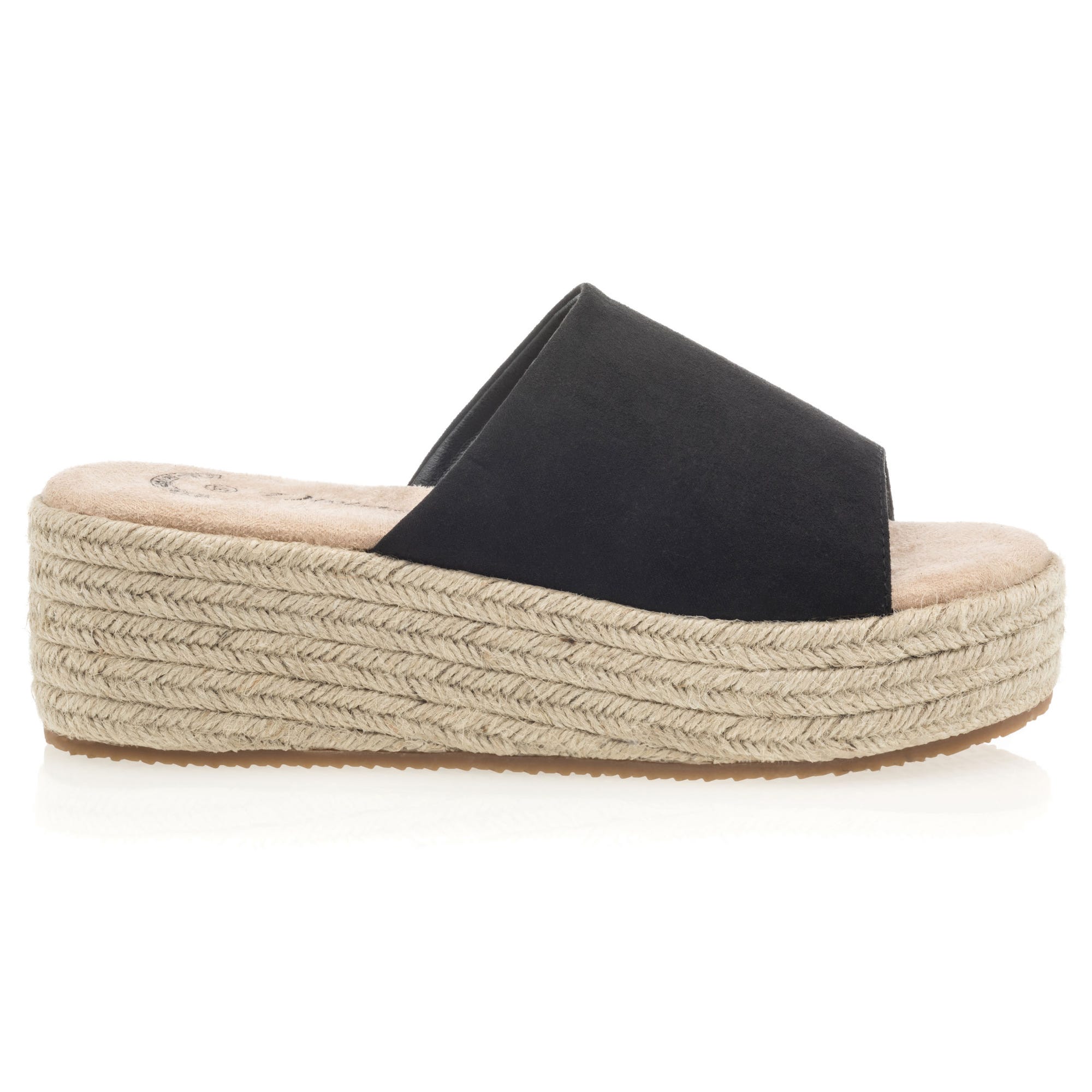 Espadrilles à talon compensé Femme noir