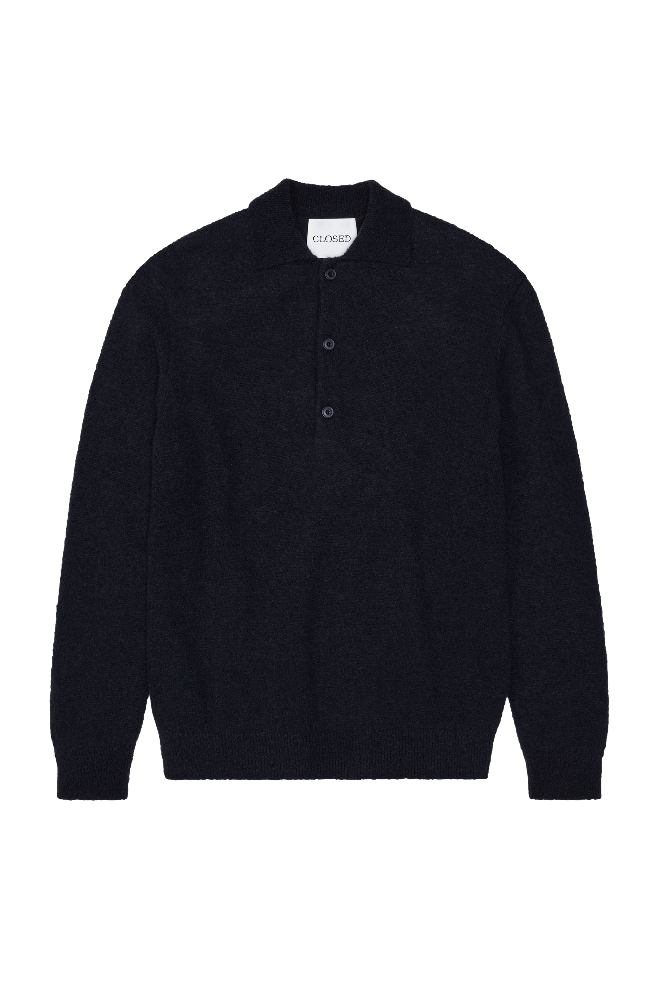 Polo regular-fit en laine mélangée | Bleu